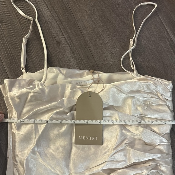 NWT Meshki Claudette Satin Drape Dress - Picture 9 of 10